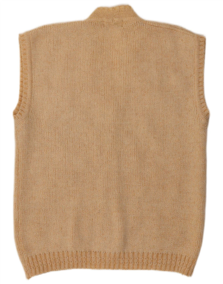 NAGPAL Damen-Strickjacke, ärmellos, Gr. 42, Größe L, beige, geblümt