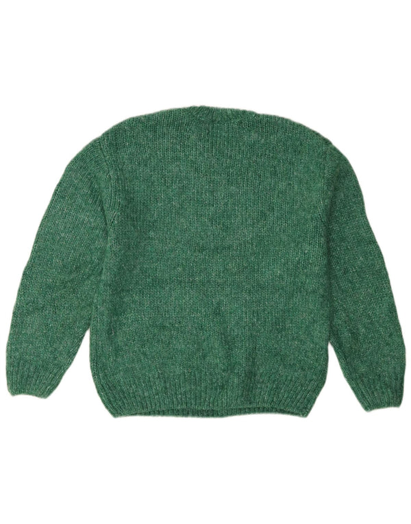 Zara Mädchen-Pullover mit Rundhalsausschnitt, 9–10 Jahre, grünes Acryl