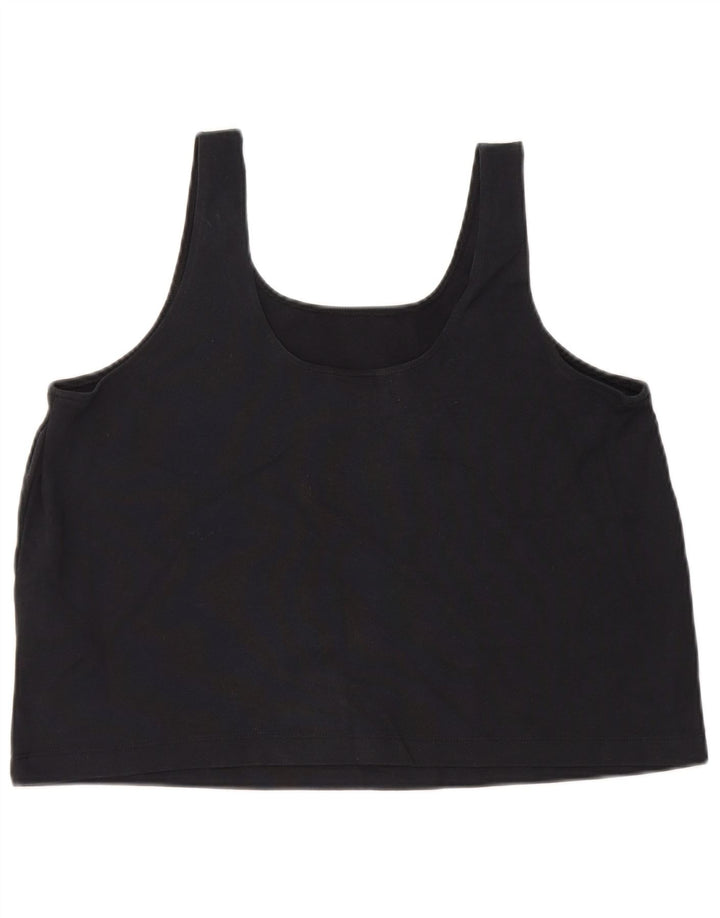 Nike Womens Crop Oversized Vest Top UK 10 Small Schwarze Baumwolle