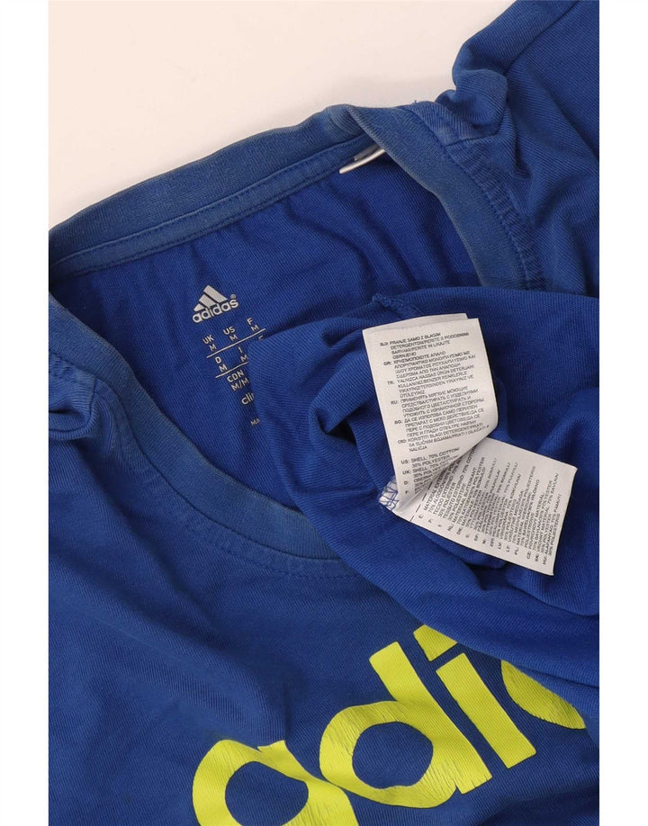 Adidas Herren Climalite Graphic T-Shirt Top mittelblaue Baumwolle