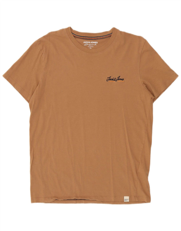 Jack & Jones Herren T-Shirt Top Large Braun Baumwolle