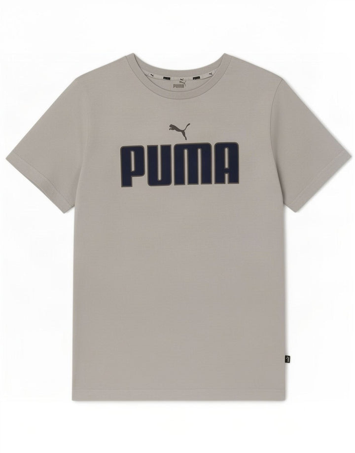 Puma Herren Grafik-T-Shirt-Oberteil aus mittelgrauer Baumwolle