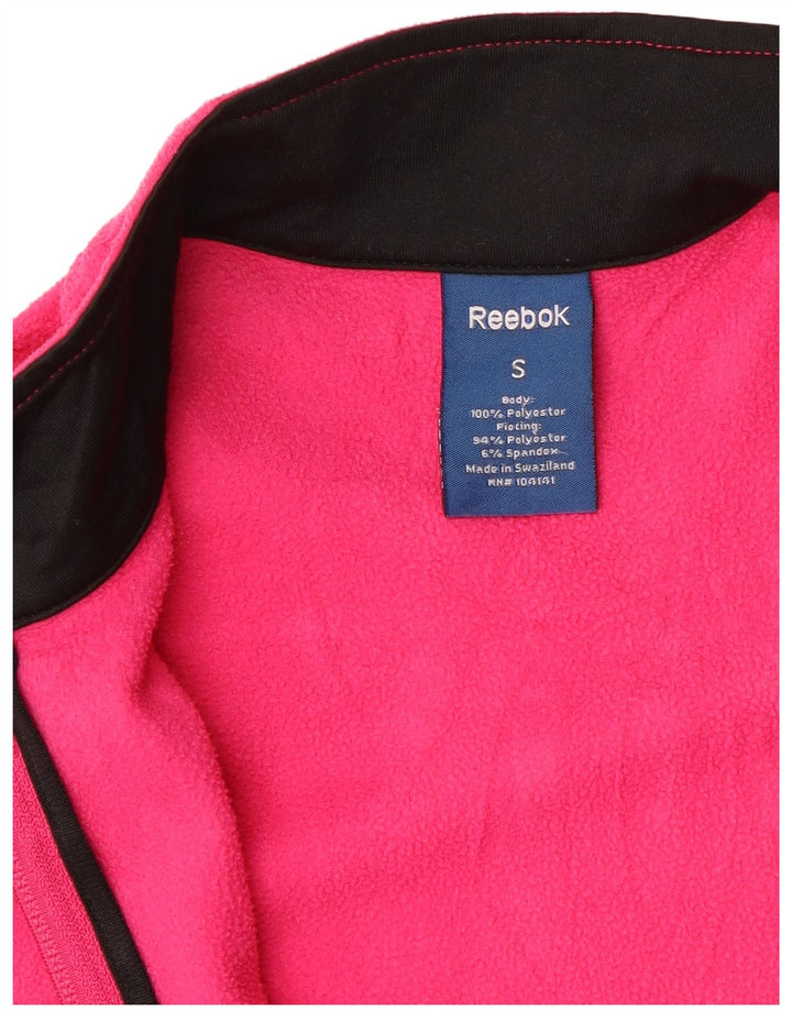 Reebok Damen Fleecejacke UK 10 Small Pink Colourblock Polyester
