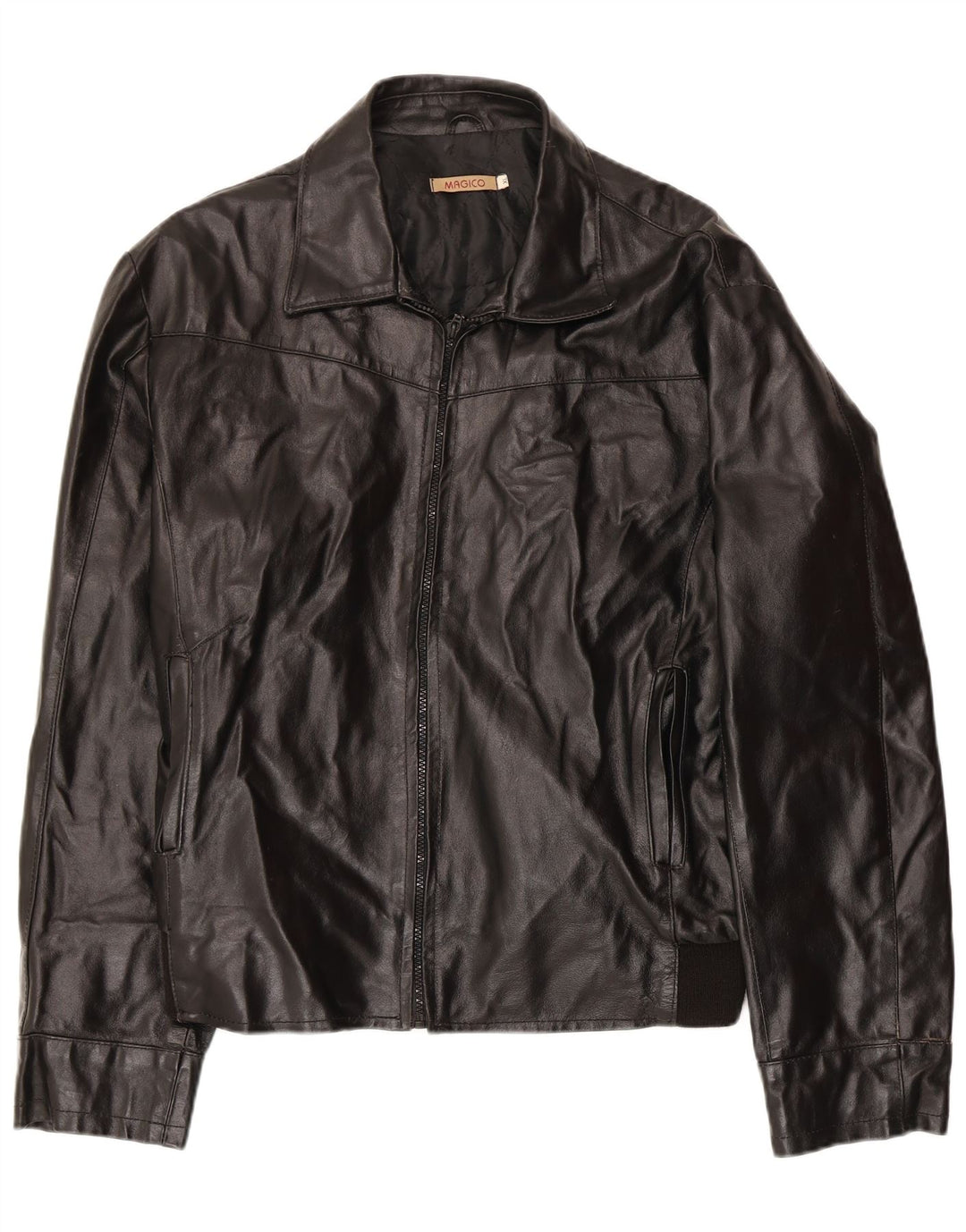 Vintage Herren Lederjacke UK 42 XL Schwarzes Leder