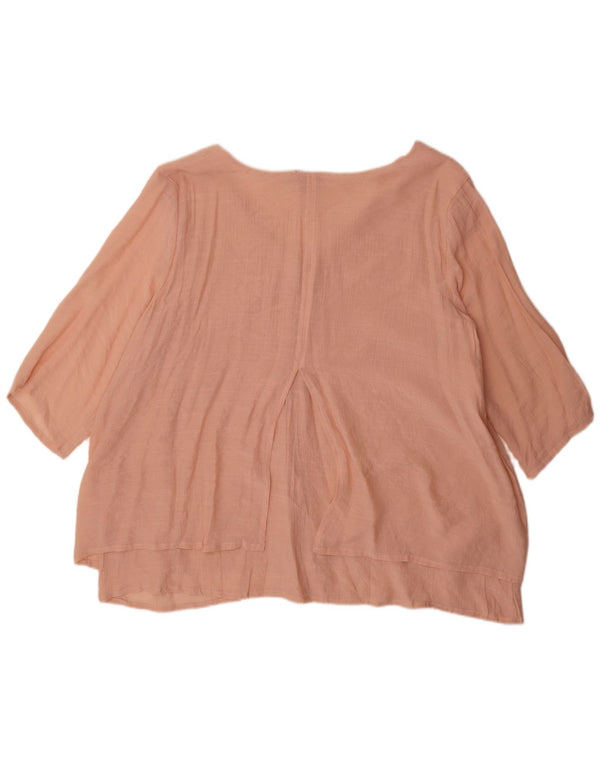 Marks & Spencer Damen Autograph Top 3/4 Ärmel UK 18 XL Rosa Viskose