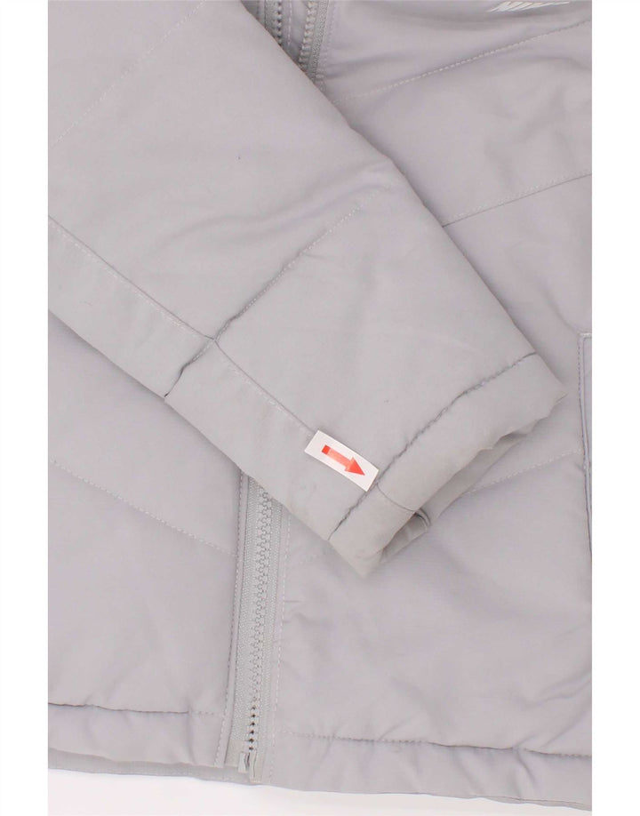 Nike Jungen-Kapuzenjacke, gepolstert, 5–6 Jahre, mittelgraues Polyester