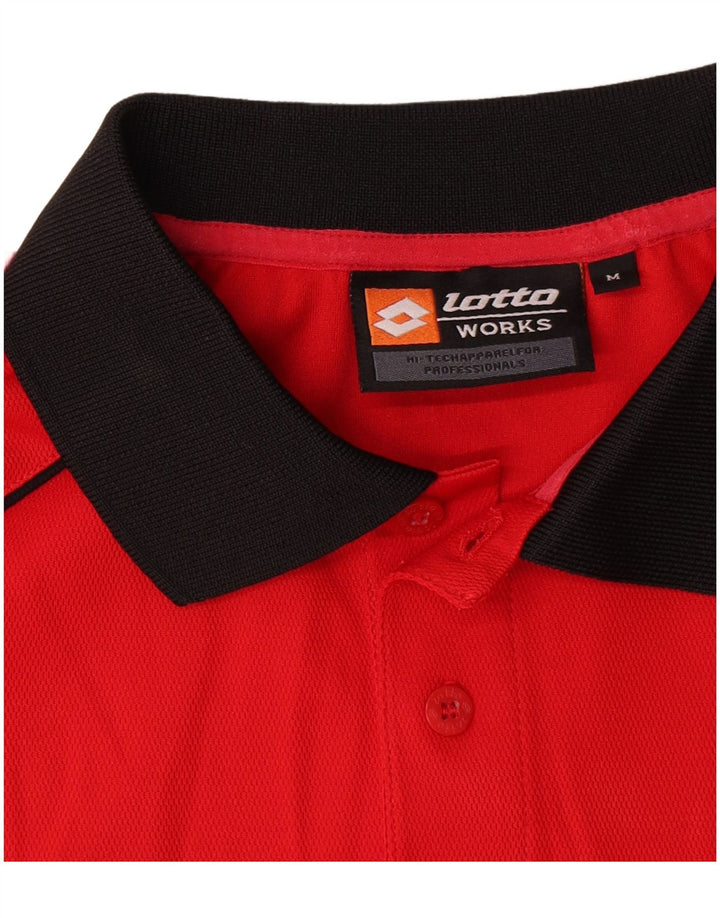 Lotto Herren-Rugby-Poloshirt, Mittelrotes Farbblock-Polyester