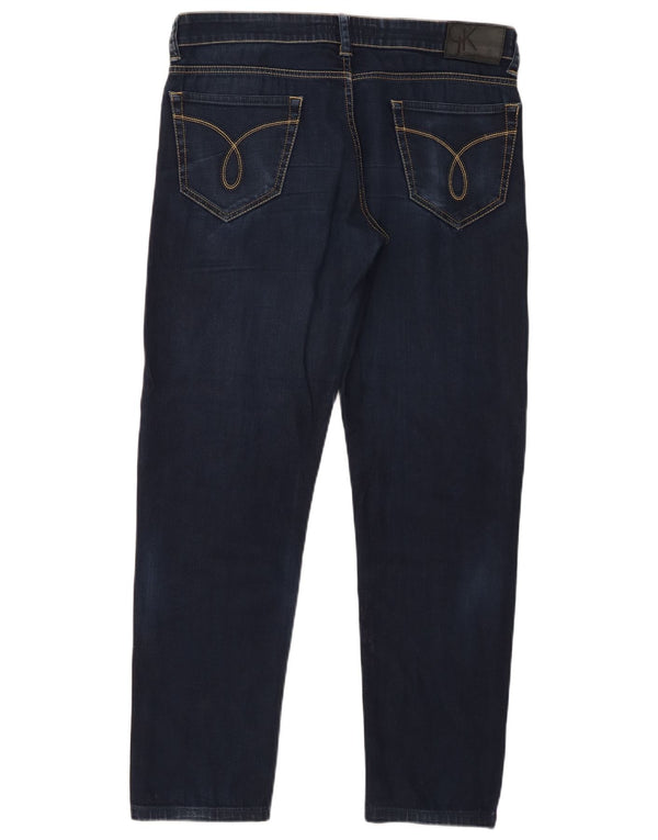 Calvin Klein Damen Slim Jeans W33 L29 Marineblau Baumwolle