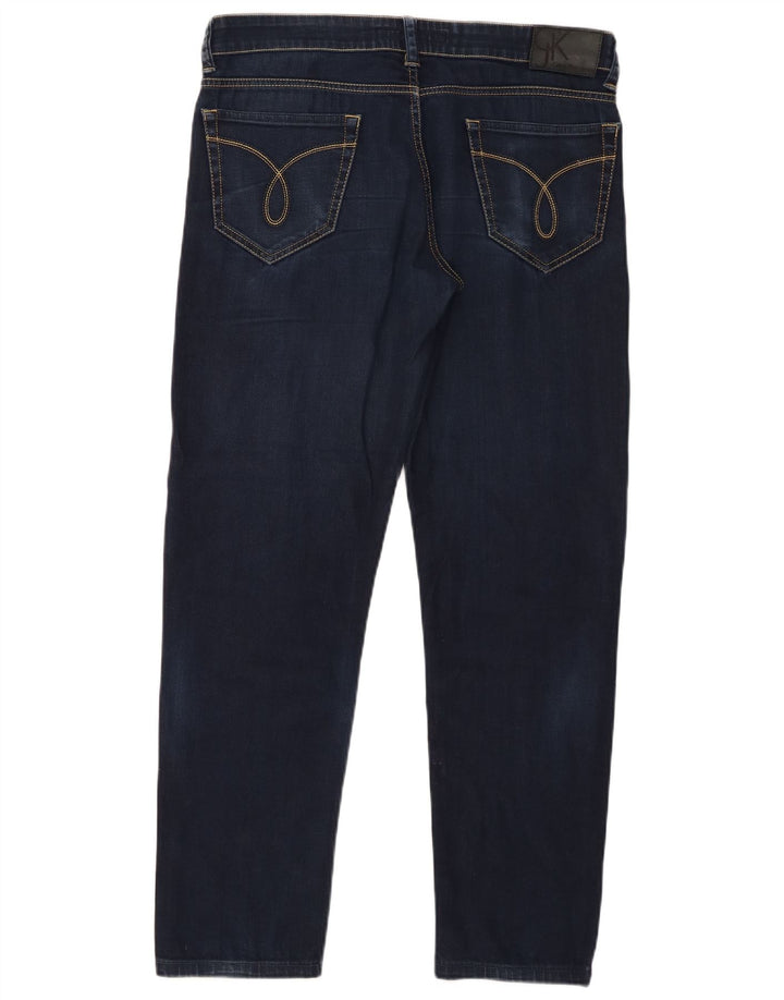 Calvin Klein Damen Slim Jeans W33 L29 Marineblau Baumwolle