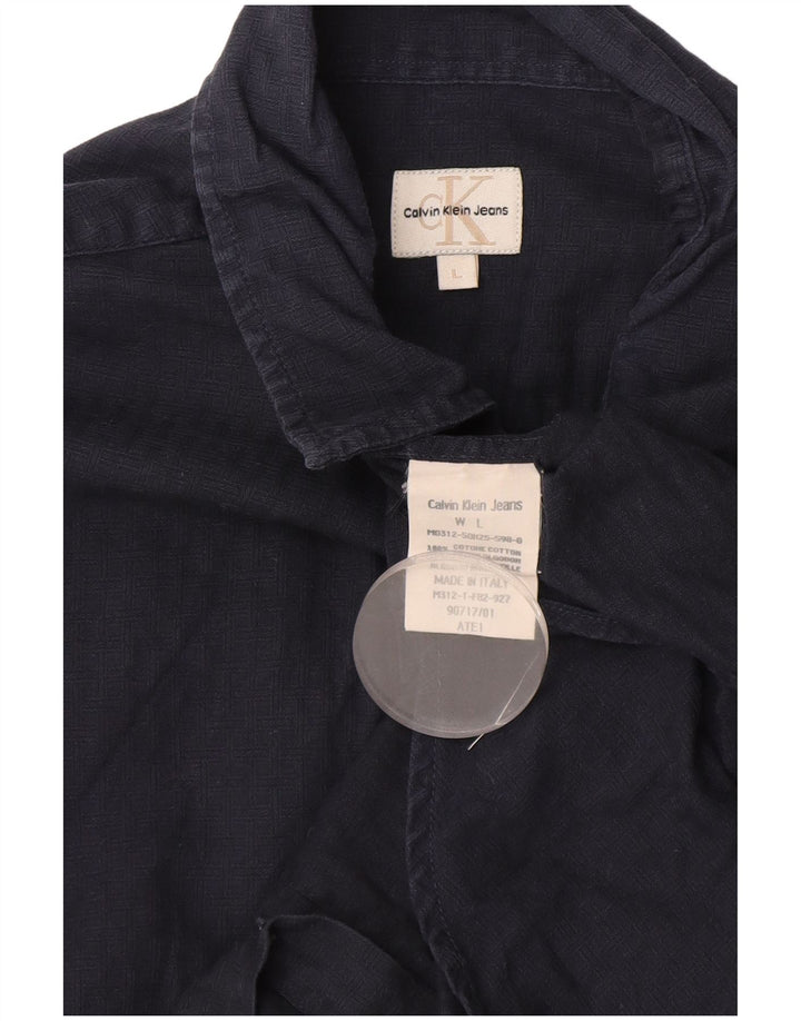 CALVIN KLEIN JEANS Herrenhemd Große Marineblaue Baumwolle