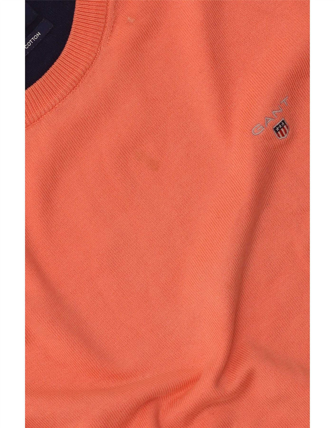 Gant Herren-Pullover mit Rundhalsausschnitt, mittelorange Baumwolle