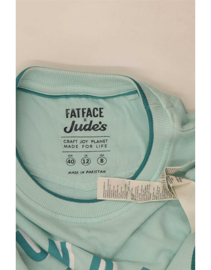 Fat Face Damen-Sweatshirt mit Grafik-Übergröße, Gr. 12, mitteltürkis