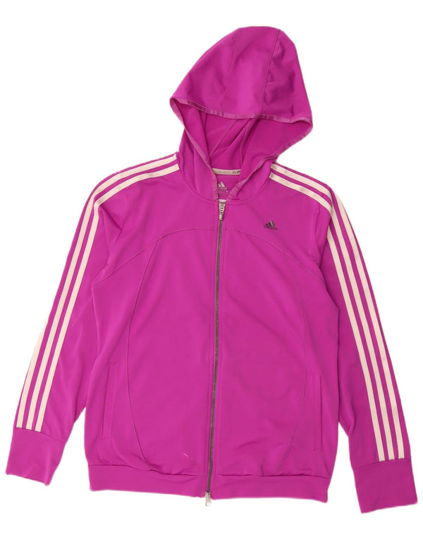 Adidas Damen Climacool Zip Hoodie Pullover UK 12/14 Mittellila Polyester