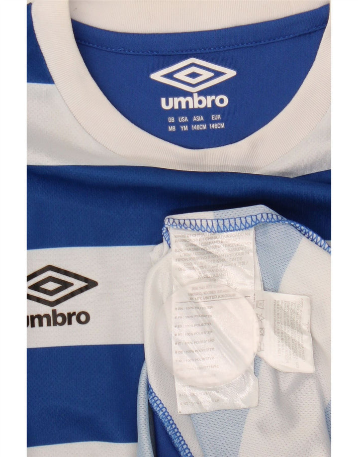 Umbro T-Shirt-Oberteil für Jungen, 9–10 Jahre, mittelblau gestreift, Polyester