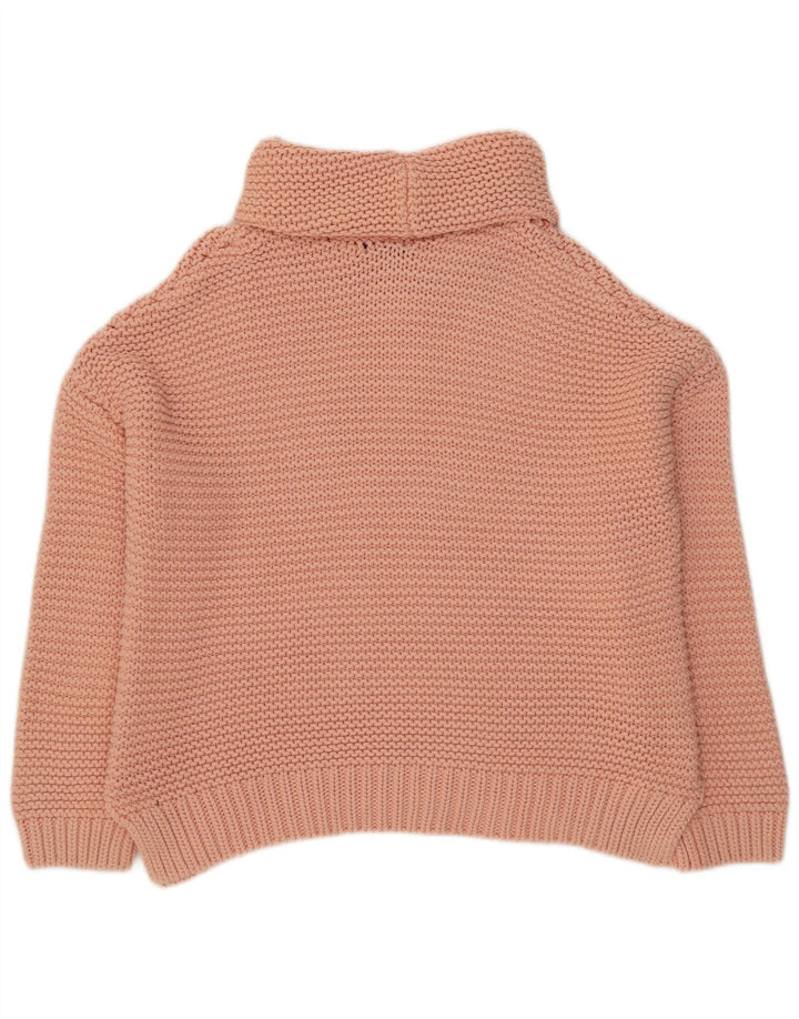 Zara Damen-Pullover mit Rollkragen, übergroß, Gr. 10, Größe S, Rosa, Baumwolle