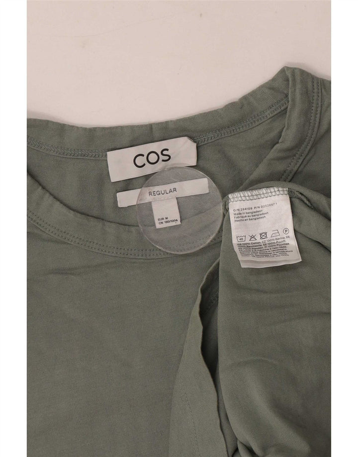 Cos Herren-T-Shirt mit normaler Passform, mittelgrüne Baumwolle