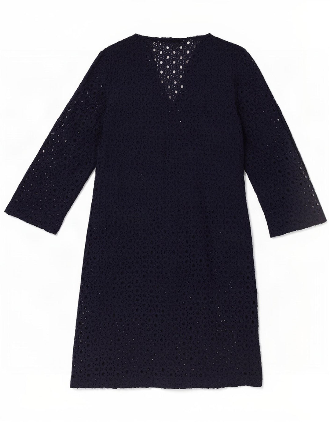 The White Company Damen-Strandkleid mit 3/4-Ärmeln, Basic-Kleid, Größe S, Marineblau