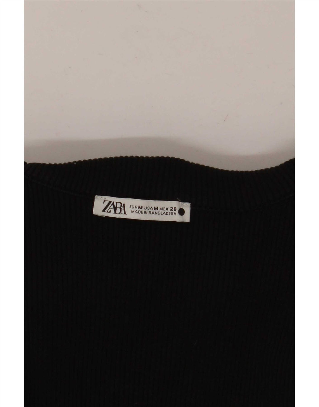 Zara Damen Langarm-Polokleid UK 12 Medium Schwarz