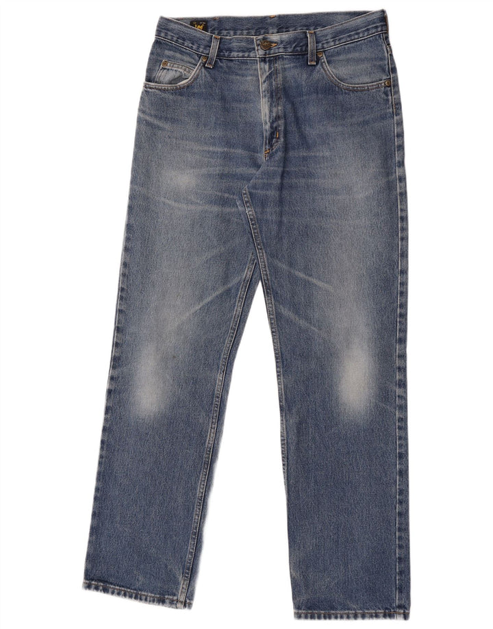 Lee Herren Brooklyn Straight Jeans W34 L32 Blaue Baumwolle