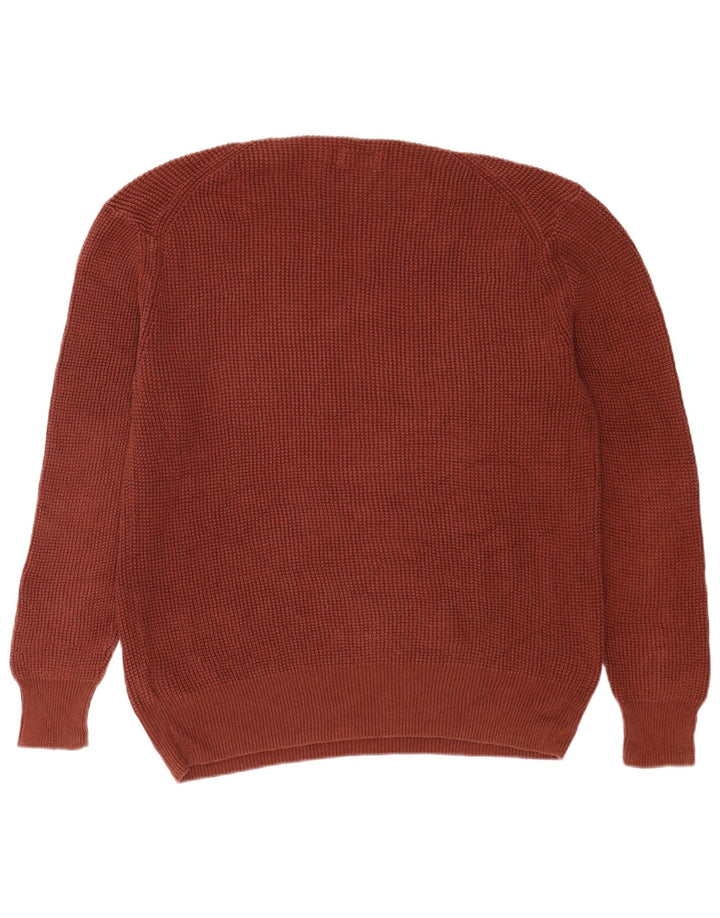 All Saints Herren-Pullover mit Rundhalsausschnitt, mittelbraune Baumwolle