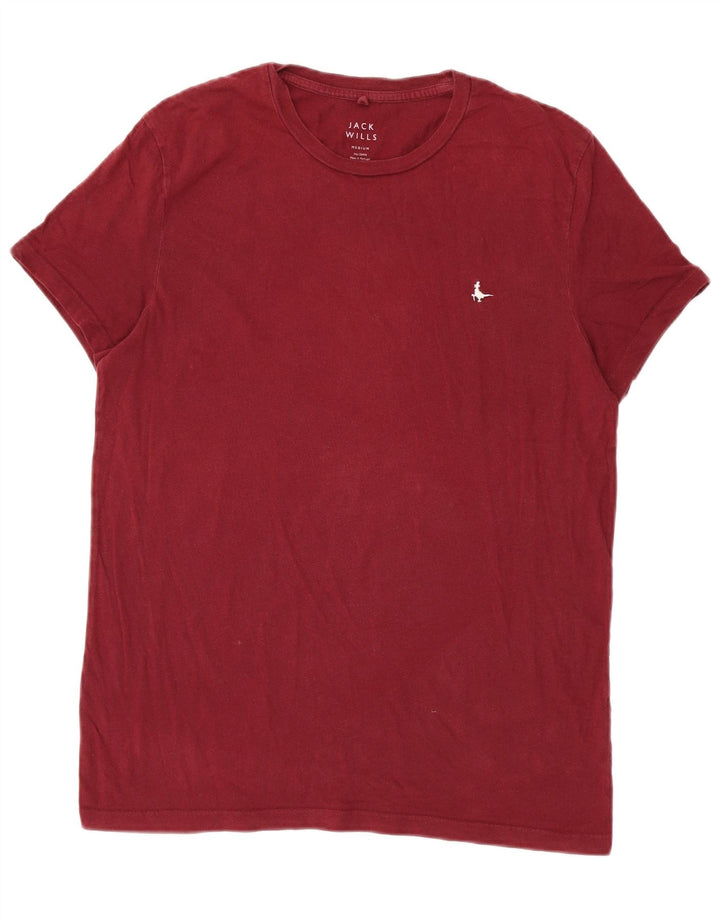 Jack Wills Herren T-Shirt-Oberteil aus Baumwolle in mittlerer Burgunderrot