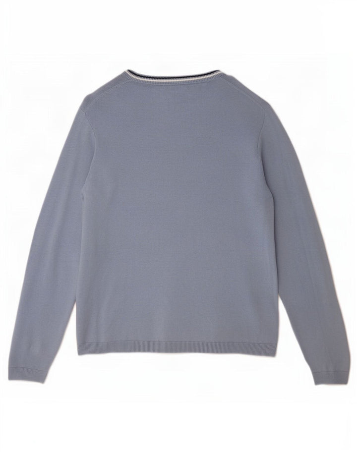 Gap Herren-Pullover mit V-Ausschnitt, XS, blaue Baumwolle
