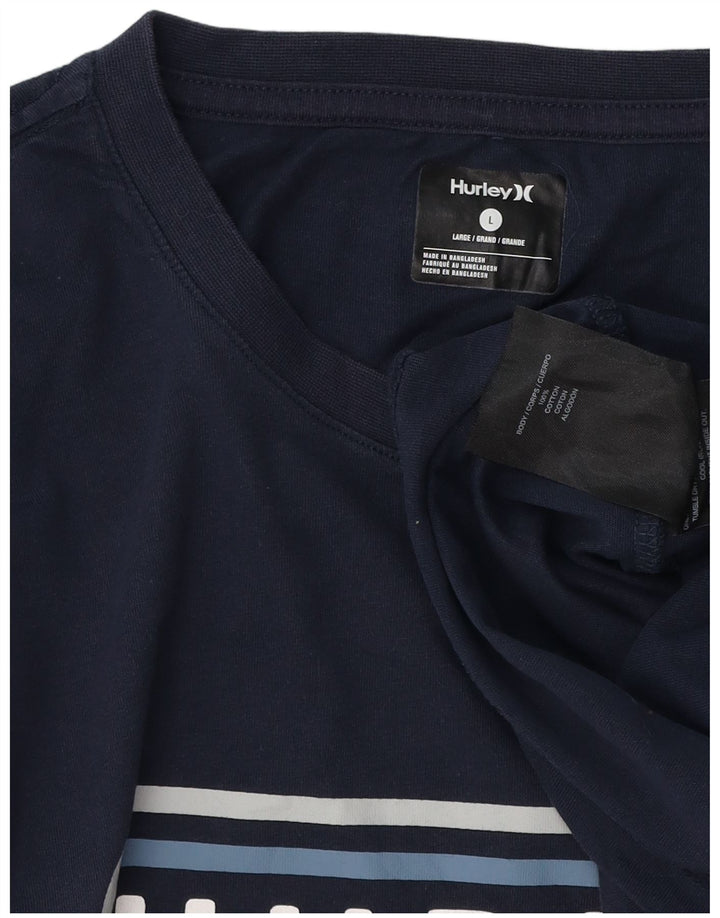 Hurley Herren-T-Shirt mit Grafik, groß, marineblau, Baumwolle