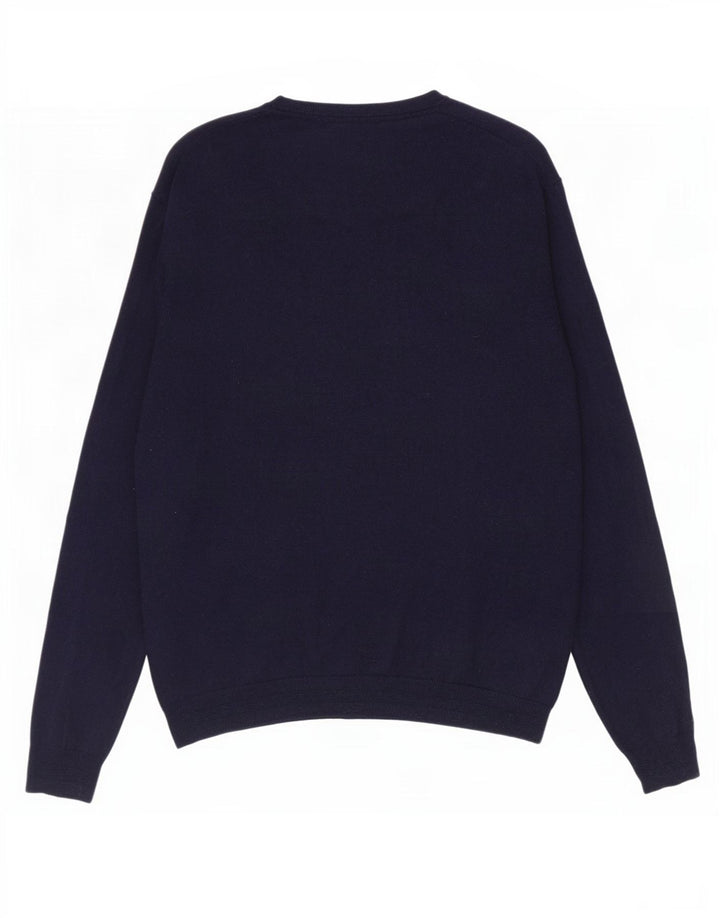 Ted Baker Herren-Pullover mit Rundhalsausschnitt, Größe 4, große marineblaue Wolle