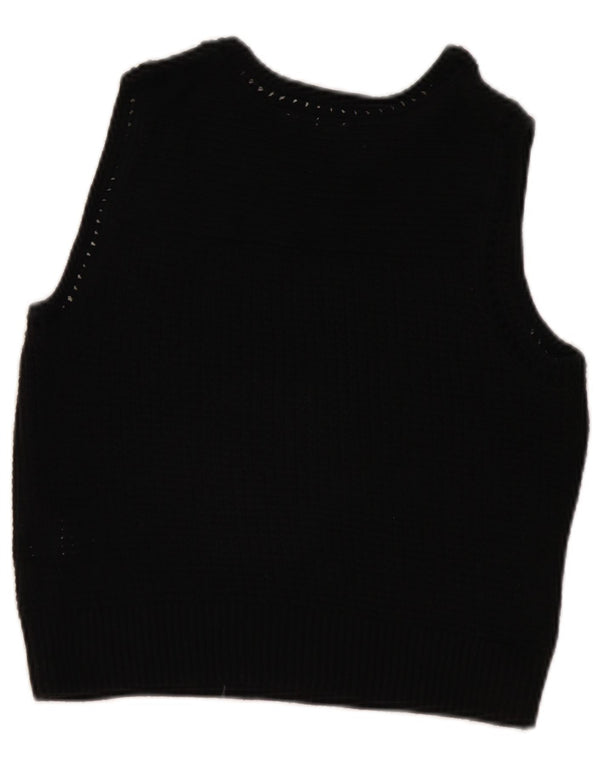Gap Damen Übergroßes Weste-Tanktop UK 6 XS Schwarze Baumwolle
