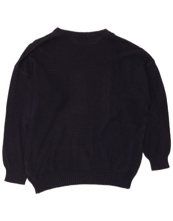 Enzo Lorenzo Herren-Pullover mit U-Boot-Ausschnitt, Größe 54, XL, Marineblau, geometrisch