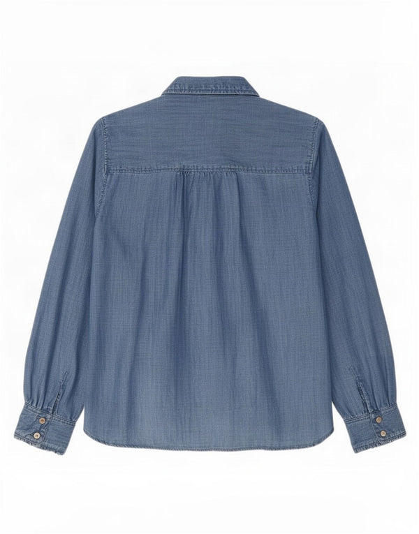 Marks & Spencer Damen Jeanshemd UK 16 Large Blue Lyocell