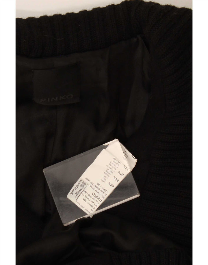 Pinko Damenmantel UK 8 Small Schwarze Wolle