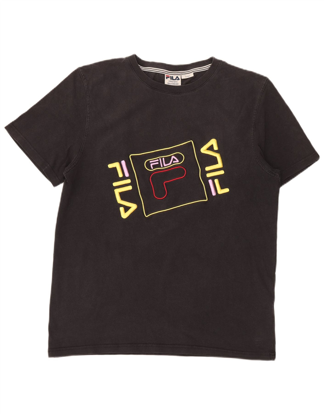 Fila Herren Limited Edition Graphic T-Shirt Top Large Schwarz