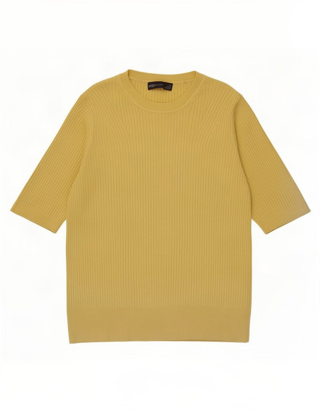Marks & Spencer Damen-Pullover mit Rundhalsausschnitt, Gr. 14, Mittelgelb