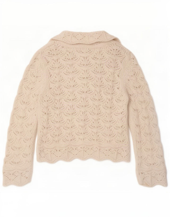 Zara Damen-Cardigan-Pullover UK 14 Mittelweiß