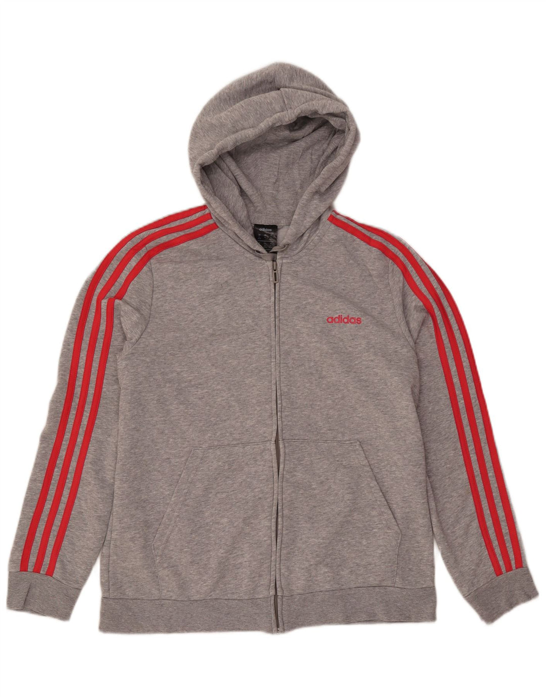 ADIDAS Damen Zip Hoodie Pullover UK 20/22 XL Grau gefleckte Baumwolle