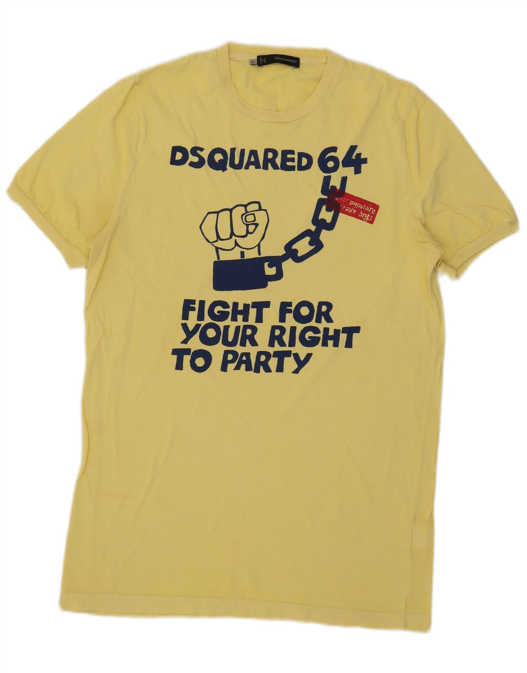 Dsquared2 Herren Grafik-T-Shirt-Oberteil aus mittelgelber Baumwolle