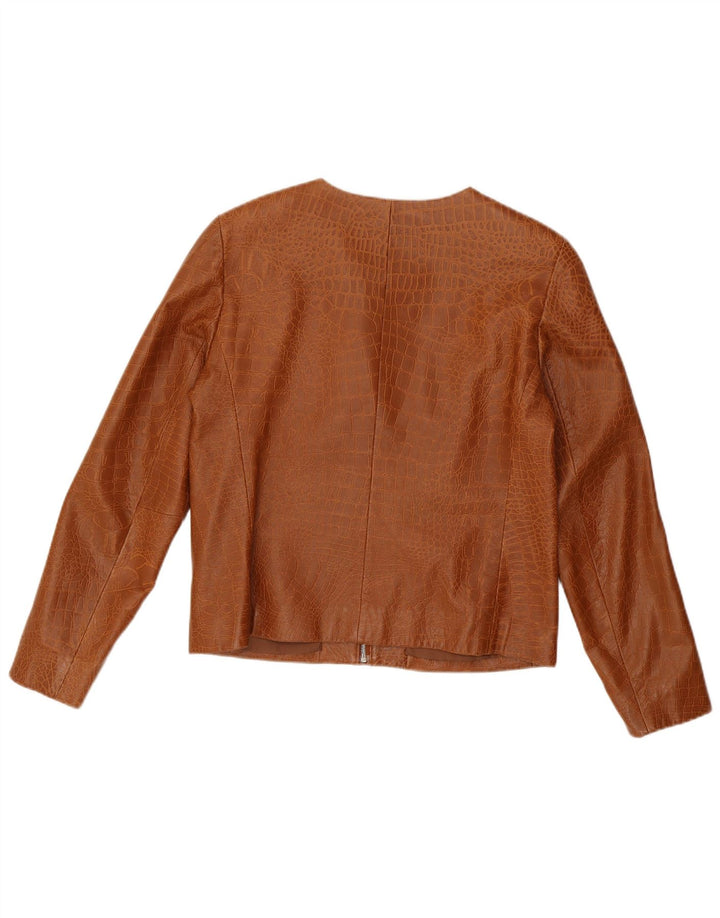 Giorgio Mobiani Damenjacke UK 12 Mittelbraun mit Animal-Print
