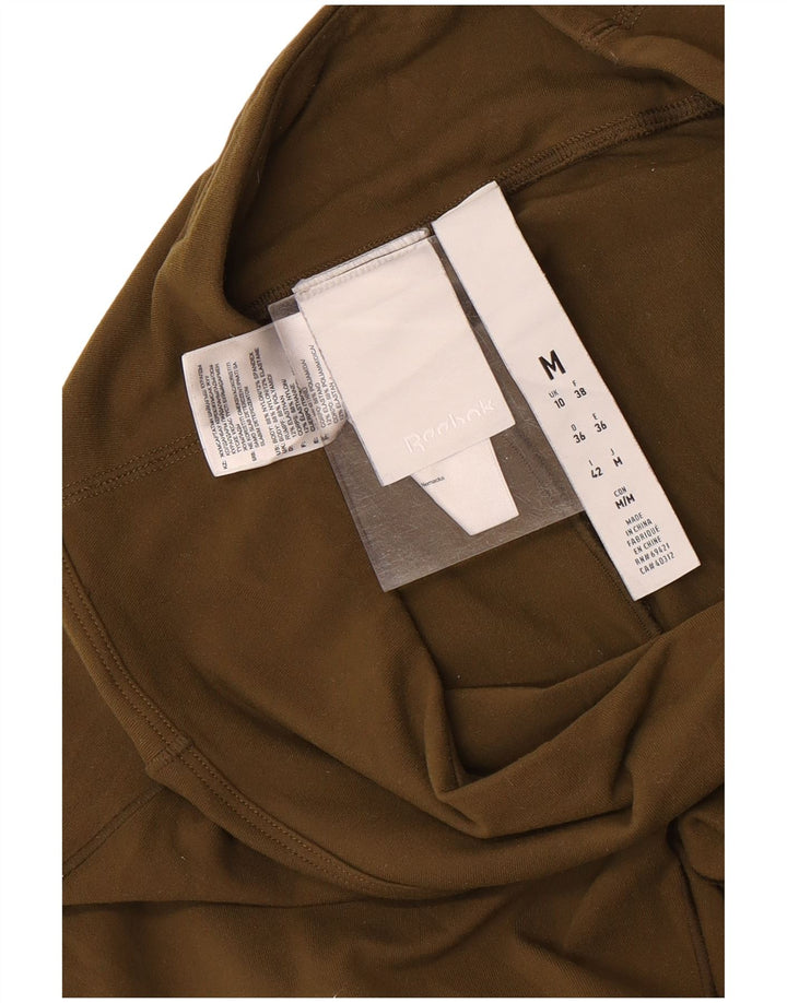 REEBOK Womens Graphic Leggings UK 10 Small Khaki Nylon