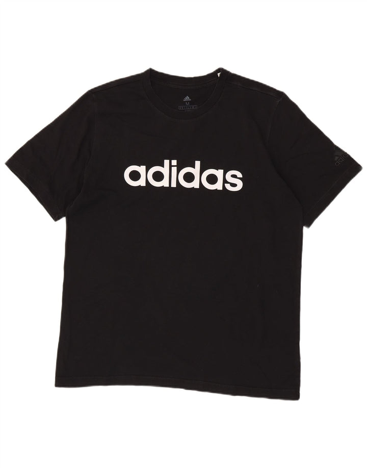Adidas Herren Grafik T-Shirt Top Medium Schwarz Baumwolle