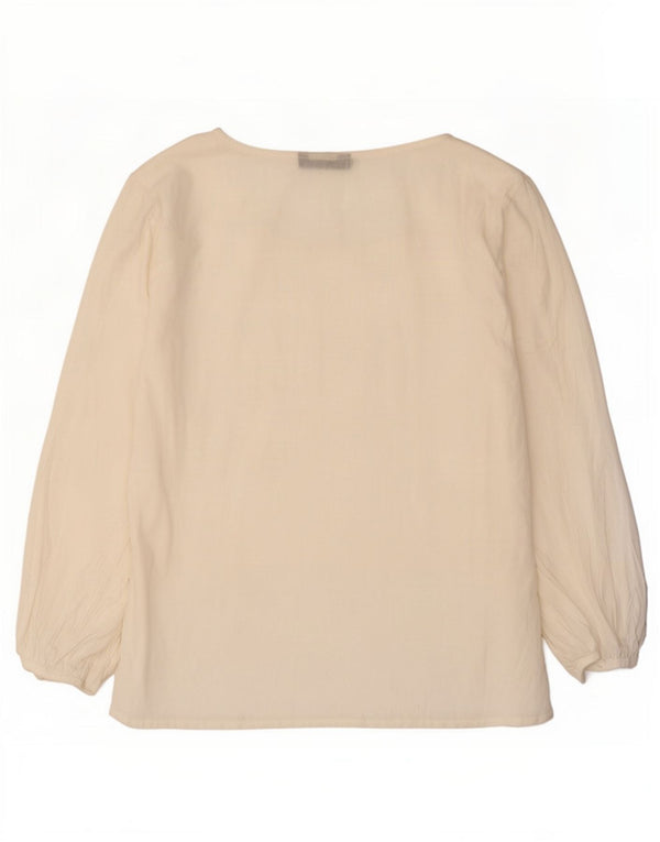 Massimo Dutti Damen 3/4-Ärmel-Blusenoberteil UK 18 XL Weiß