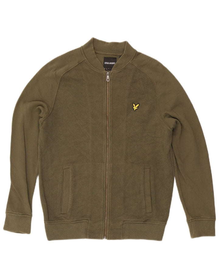 Lyle & Scott Herren-Trainingsanzug-Oberteil, Jacke, Größe S, Khaki, Baumwolle