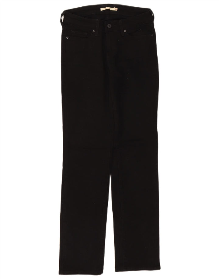 Levi's Damen 714 Straight Jeans W26 L30 Schwarze Baumwolle