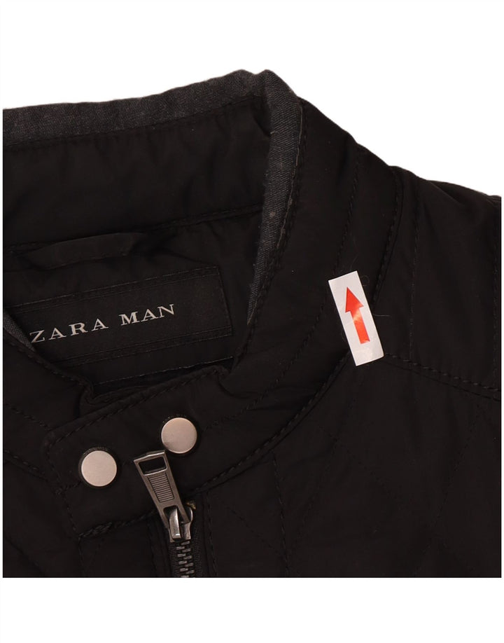 Zara Herren Steppjacke UK 40 Large Schwarz Polyester