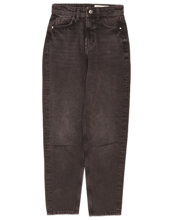 Zara Damen Tapered Jeans EU 32 2XS W22 L27 Graue Baumwolle