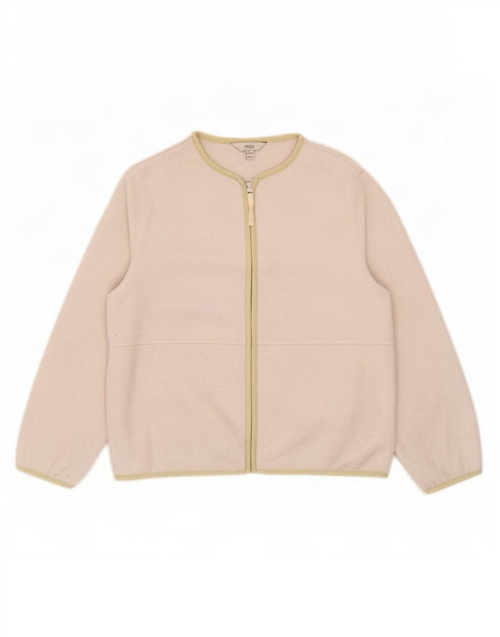 Marks & Spencer Damen Fleecejacke UK 14 Mittelgraues Polyester