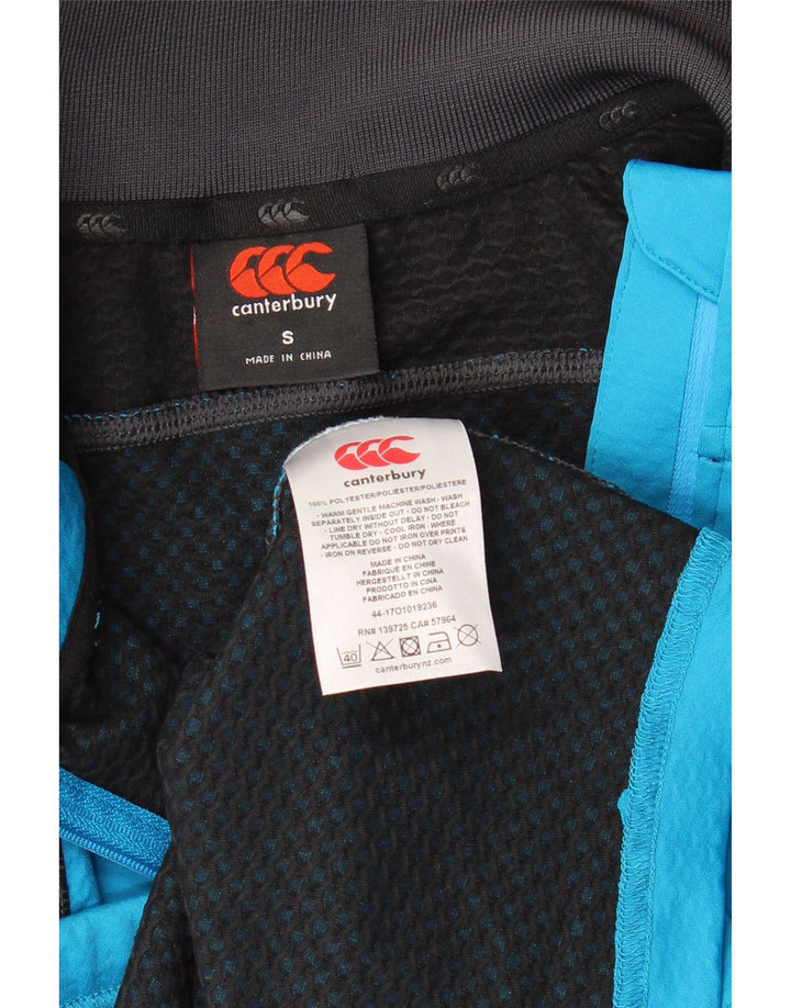 Canterbury Herren-Pullover-Trainingsanzugoberteil mit Reißverschluss am Hals, Größe S, Blau, Farbblock