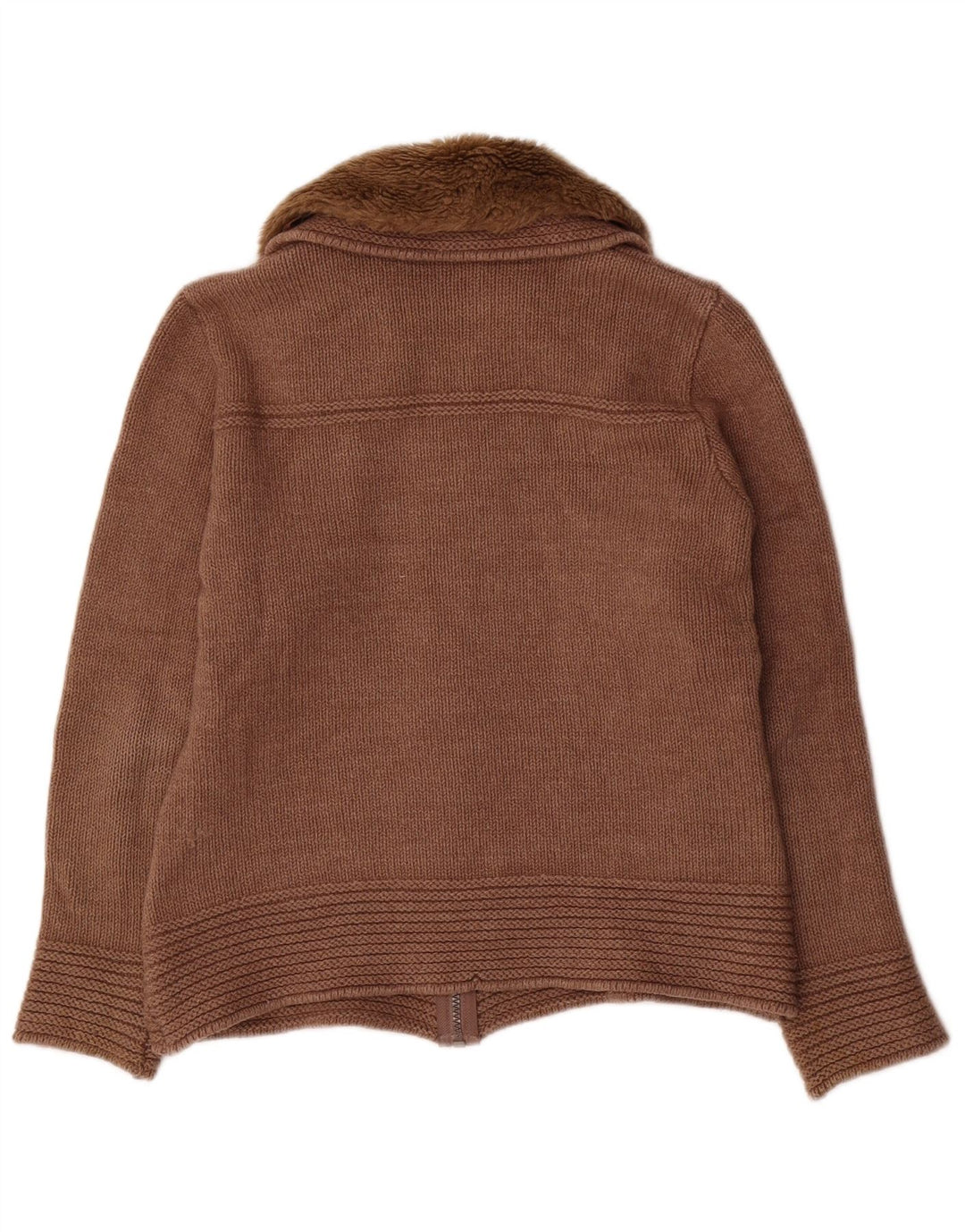 Marks & Spencer Damen Strickjacke SUK 14 Mittelbraune Wolle