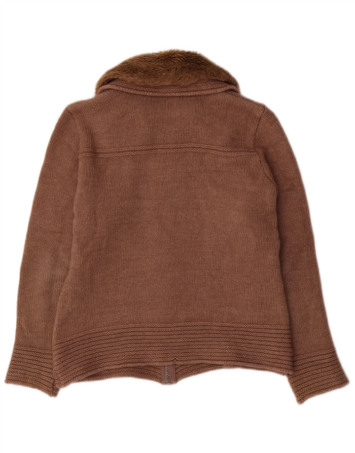 Marks & Spencer Damen Strickjacke SUK 14 Mittelbraune Wolle