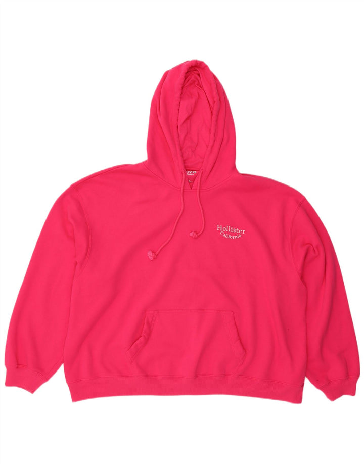 HOLLISTER Damen-Pullover mit übergroßem Kapuzenpullover, UK 20 2XL, rosa Baumwolle